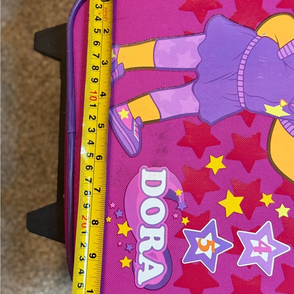 Dora the Explorer Kids Rolling Suitcase – Pink Stars 1–5 – Trolley Luggage - Picture 4 of 8